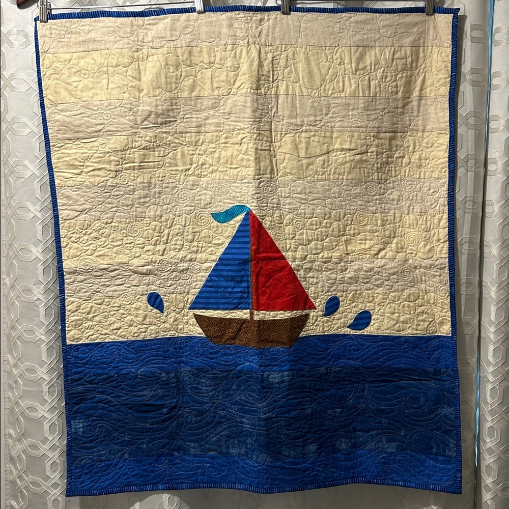 Handmade Baby Sailboat Quilt